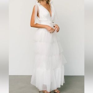 Pearl ruffled maxi dress